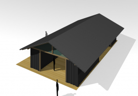 ハイブリッド別荘計画（コンテナ＋木造）