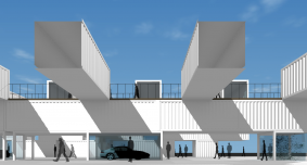 スケートリンク広場計画　（コンテナ建築）