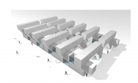 スケートリンク広場計画　（コンテナ建築）
