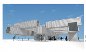 スケートリンク広場計画　（コンテナ建築）